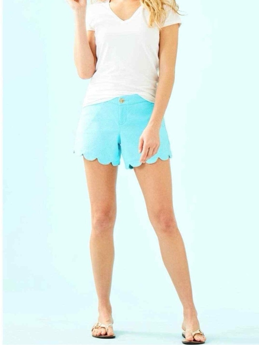 Lily Pulitzer pool blue buttercup stretch shorts
